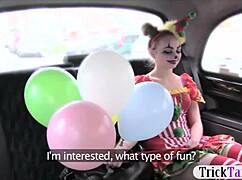 Costumed Girl Sucks Driver's Monster Cock Publicly