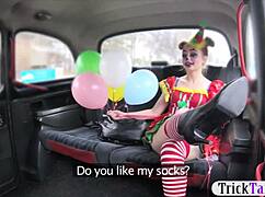 Costumed Girl Sucks Driver's Monster Cock Publicly