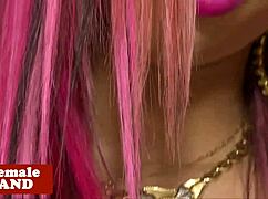 Alternative Shemale Beauty Wanks Off Solo in Lingerie, Wow!