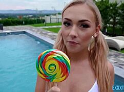 Tiny Jenny Wild Bent Over for Doggystyle Fingering and Deepthroat