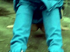 naughty brunette teen leyla pisses outdoors with small tits exposed