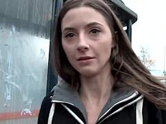 naughty brunette teen leyla pisses outdoors with small tits exposed