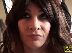 british woman in heels squirts before facial