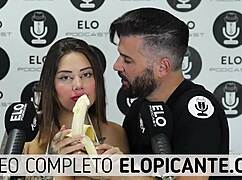 Blonde Sara Sucks Banana