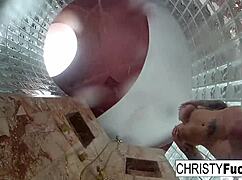 Hot shower fun with Christy Dahlia and Ivan!
