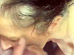 Milf sucks down all the cum