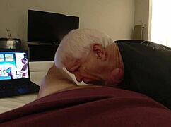 Long Sucking Session From Horny Amputee Grandpa, Wow!