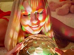 a girl with big tits enjoys a christmas fairy tale moment