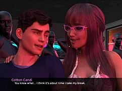 Stepsister Gives Monster Cock Handjob in Game