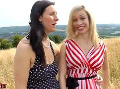 HEELED HOTTIE STRAPON FUCKS MATURE MILF