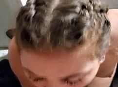 Hot Brunette Pigtails Blowjob In My Rv