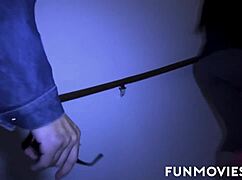 Brunette girl rides roomie's big cock for cumshot in homemade group scene