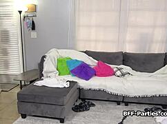 Busted Coed Bffs Pleasing Security Guards Monster Cock In Uniform Group Fun