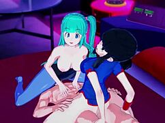 Bulma and Chichi in Threesome Ride