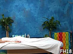 Eros Massage with Oiled Teen Blowjob and Hardcore