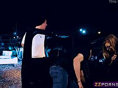 Nerdy Student Blonde Chick Double Penetrated Outdoors