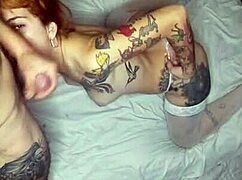 Angelical girl sucking cock while twerking, I cum on her ass?