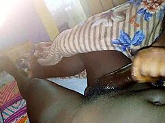 Ebony Amateur Delivers Rough Handjob To Monster Cock Until Cum