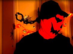 Pleasuring the pumpkin king by blowjob