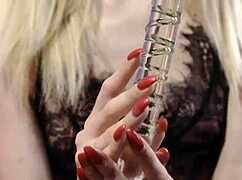 Blonde Kira Loster's close-up pussy fingering to orgasm.