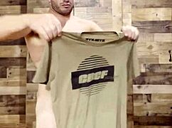 Elderly Person Folding Laundry While Naked