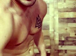 Elderly Person Folding Laundry While Naked