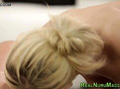 Jizzed Masseuse Jerking In Nuru Massage