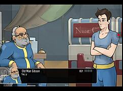 deep vault 69 hentai game parody of fallout with threesome and big boobs