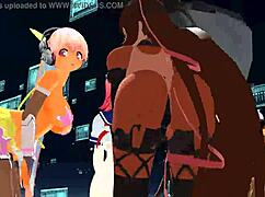 Four Anime Girls Sing and Strip Sensually