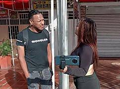 Feeling thrilled fulfilling the street challenge with a huge cock