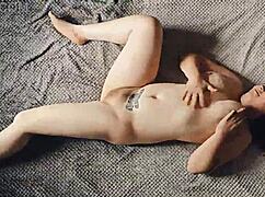 a milf amateur lounges and stretches in a sexy homemade setting