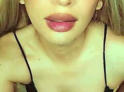 Intriguing view of hermosa travesti in crossdressing, touching her body softly