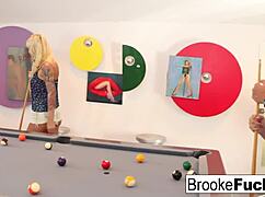 Blonde Milf Brooke Plays Sexy Billiards With Big Balls In Car.