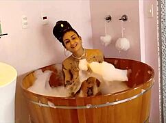 Brazilian Tattoo Girl Masturbates In Hot Spring During Photo Shoot