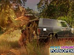 Blonde hottie Lauren Phoenix enjoys outdoor sex with deepthroat blowjob