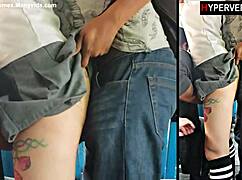 Damn, they rub cock on this schoolgirl in the bus, check her Twitter castingxxx8!