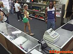 Watch This Ebony Babe Tease The Pawnbroker Until Clothes Rip!