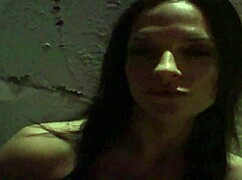 young brunette slut picks client in dark alley for home fucking