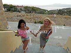 Anastasia Vega asks, Who wants our lesbian threesome? with Diamond and Inna