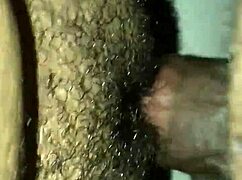 Tight wet pussy stretched by massive hairy cock in hardcore.