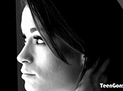 teengonzo kacy lane is fucked doggystyle on a leather couch