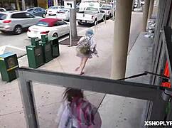 Holy shit, the security guard is fucking Adira Allure's sweet mouth and tight pussy at work!