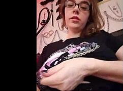 Cute Nerd Teases Herself in Panties During Hot Sexting Session