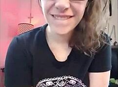 Cute Nerd Teases Herself in Panties During Hot Sexting Session