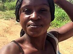 Crazy bitch twerks her big ass outdoors with joy