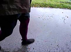 Stockings worn outdoors in public settings