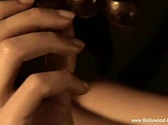 Seductive indian brunette dances nude to tease her man