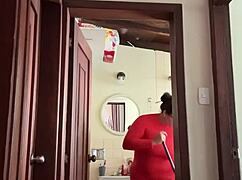 My neighbor's in the bathroom masturbating, what a cute MILF!