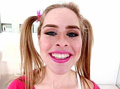 Lily ford pigtails cutie 19 yo huge cock pov blowjob and huge load cum swallow - wow a