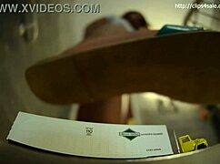 i'm miss ts, teasing with my huge feet in pantyhose, but i crushed the sandal by mistake